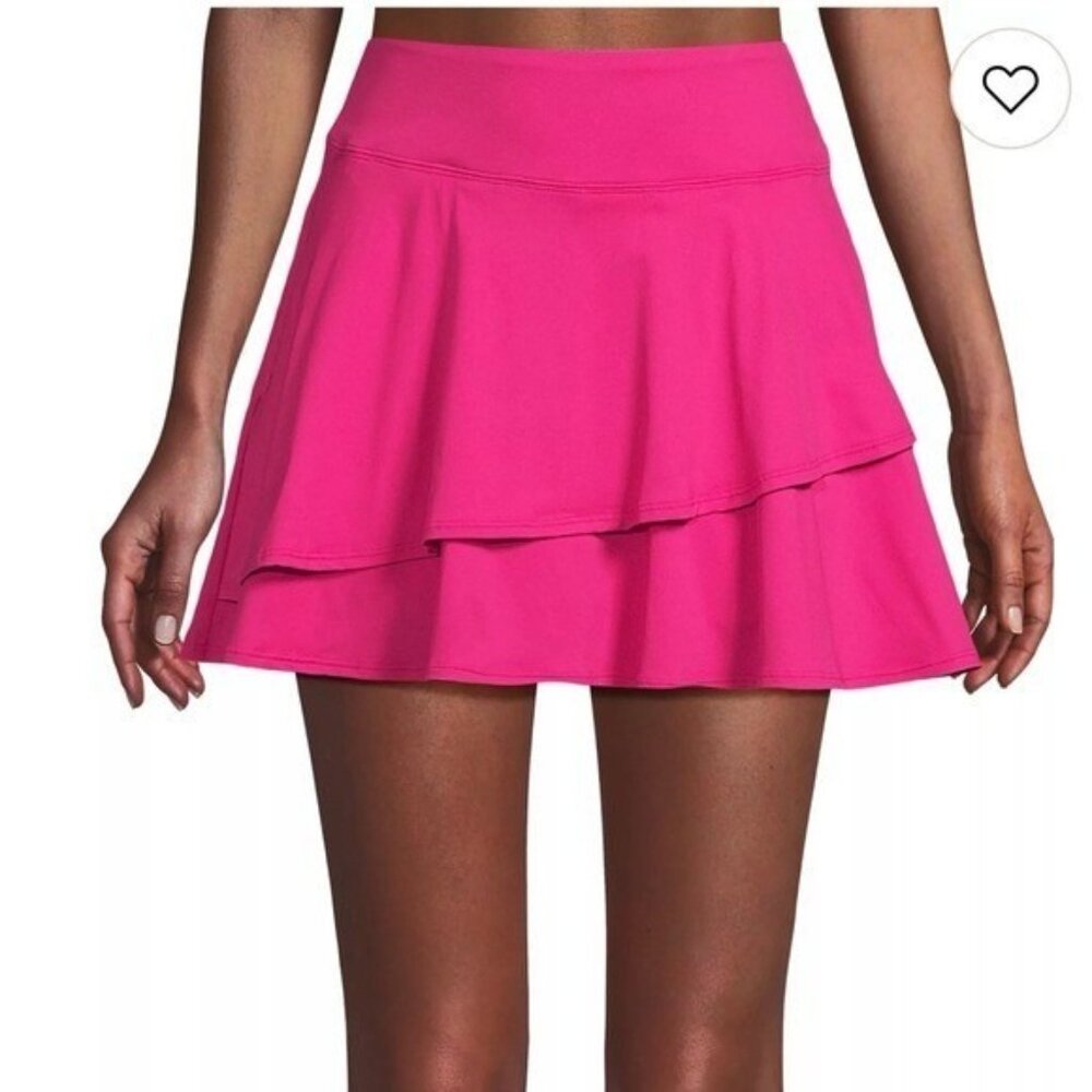 Lands' End  HIGH WAISTED TULIP SWIM SKIRT PINK - Picture 2 of 3